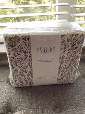 Charter Club Printed Flannel Cotton 3-Pc. Sheet Set, Twin